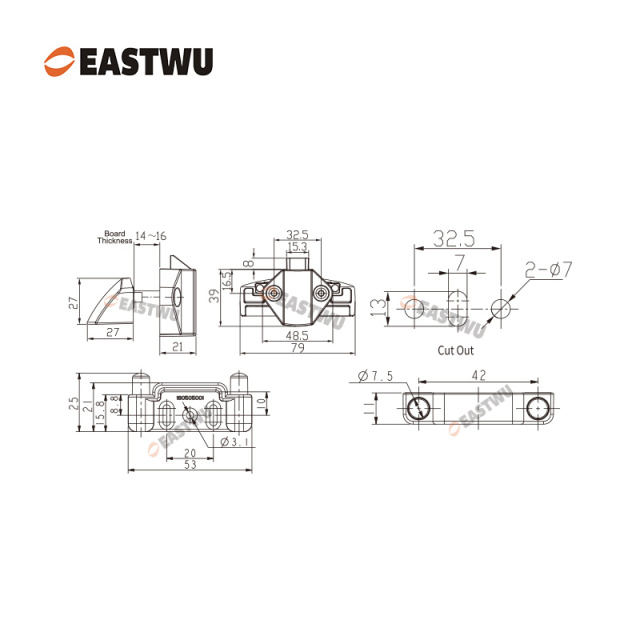 Matt Black Zinc Alloy Pull Type Cupboard Door Metal Handle Lock