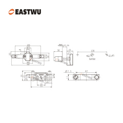 Chrome Zinc Alloy Push Type Cupboard Door Metal Handle Lock C.C.128mm