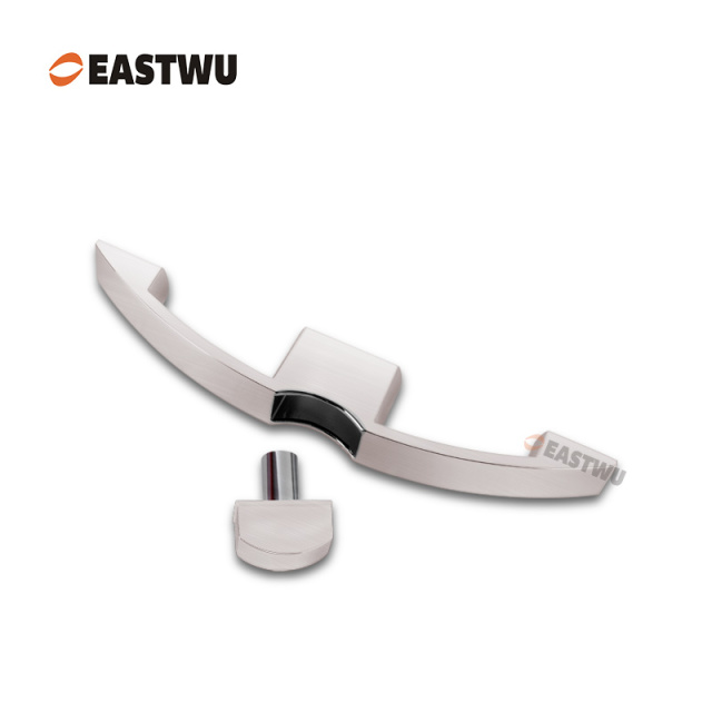 Brushed Nickel Zinc Alloy Push Type Cupboard Door Metal Handle Lock C.C.128mm