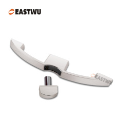 Brushed Nickel Zinc Alloy Push Type Cupboard Door Metal Handle Lock C.C.160mm