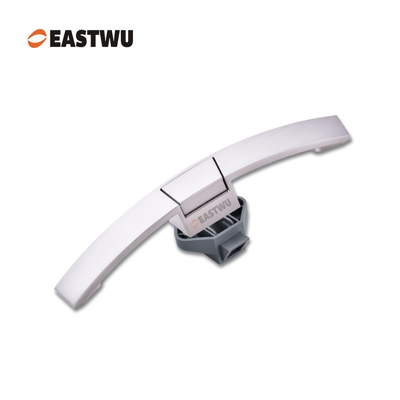 Brushed Nickel Zinc Alloy Push Type Cupboard Door Metal Handle Lock