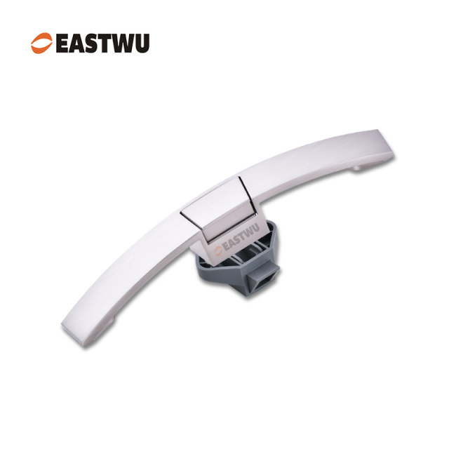 Brushed Nickel Zinc Alloy Push Type Cupboard Door Metal Handle Lock