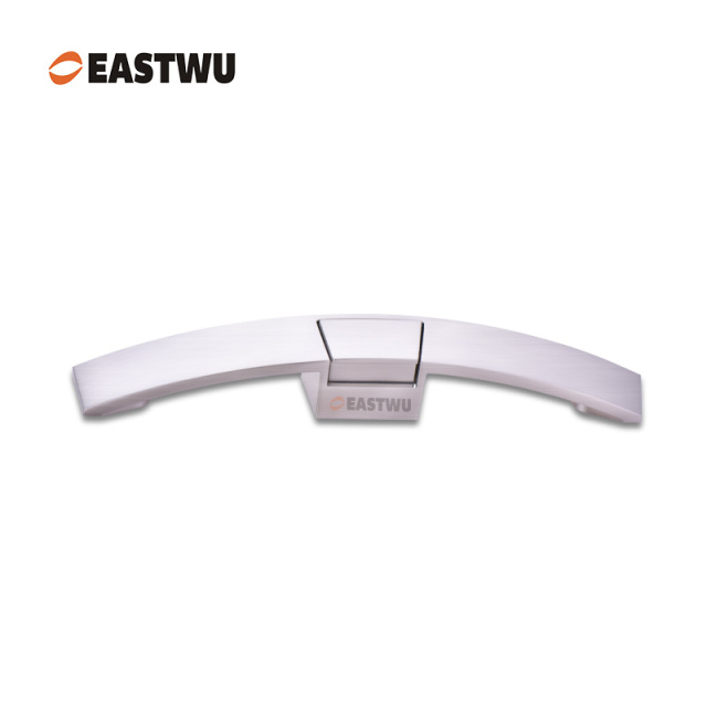 Brushed Nickel Zinc Alloy Push Type Cupboard Door Metal Handle Lock