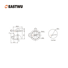 Silver ABS&Aluminium Alloy Toilet Door Lock Cut Out φ43mm