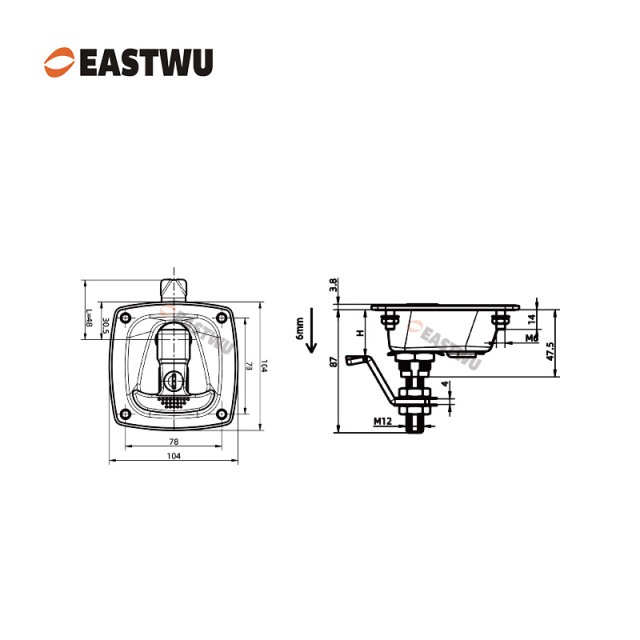 Matt Black Zinc Alloy Off-road RV Toolbox Lock
