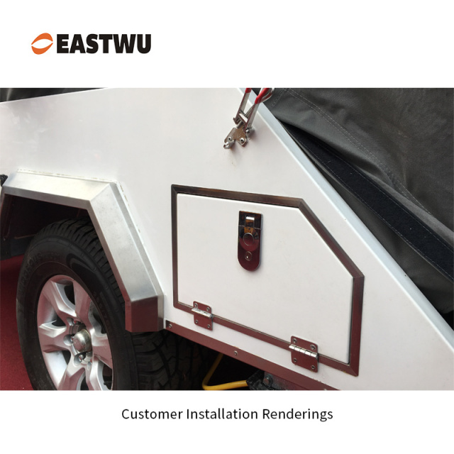 Chrome Trailer Tool Box Round Type Compression Lock Cut Out 91*36mm