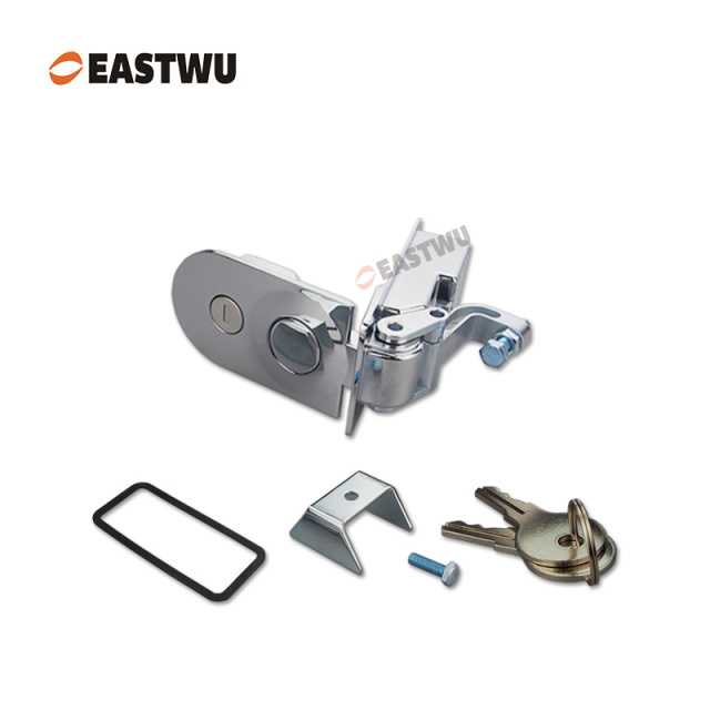 Chrome Trailer Tool Box Round Type Compression Lock Cut Out 91*36mm