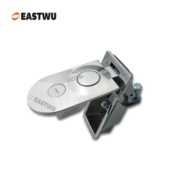 Chrome Trailer Tool Box Round Type Compression Lock Cut Out 91*36mm