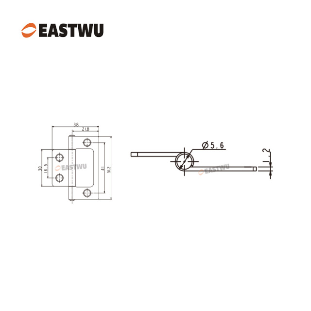 Nickel 2 Inch Mini Hinge Thickness 1.2mm 51*38mm