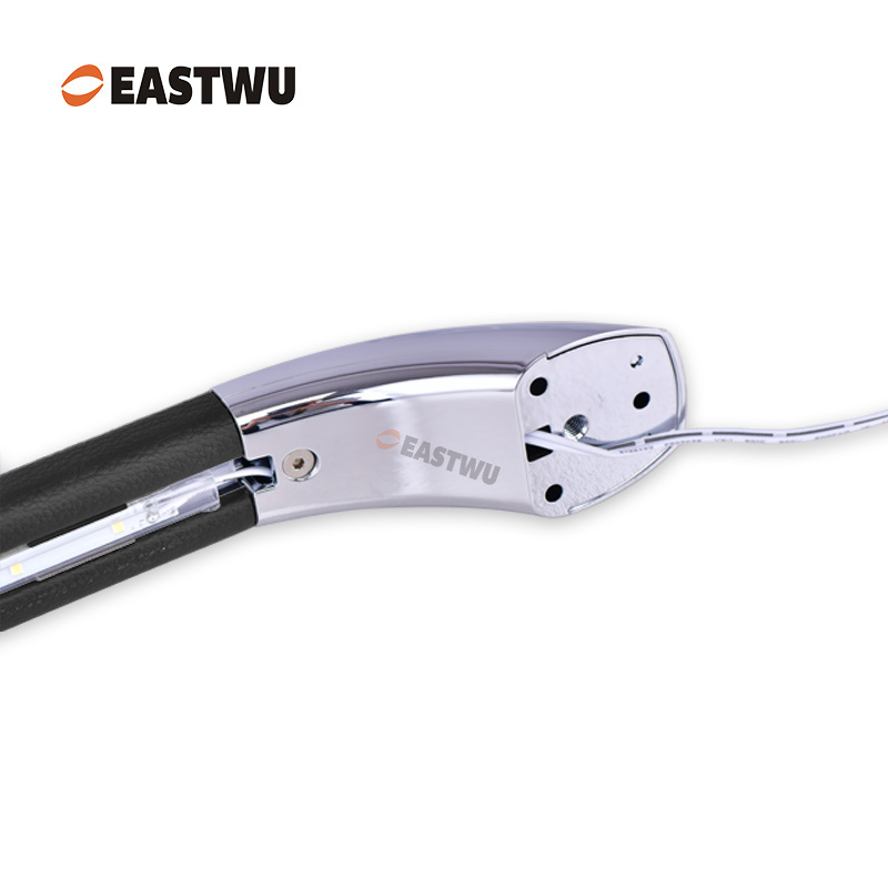Large Size 400mm Chrome Handle with Leather Covered Motorhome Caravan Interior LED Entry Door Grab Handles Inside Use Only