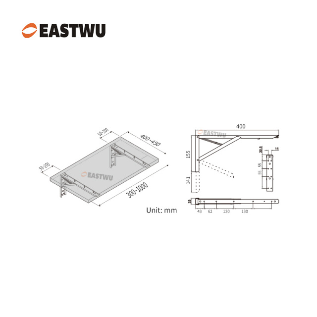 Chrome Shelf Supports Length 400mm(16")