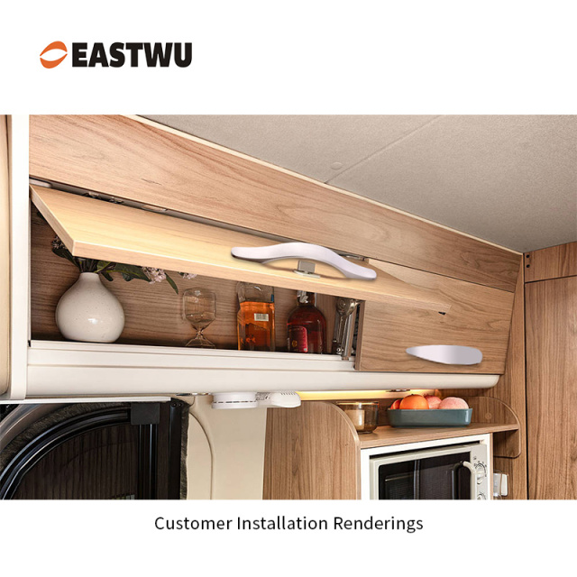 Cabinet Door Brushed Nickel Metal Handle with Metal Locking Mechanism Lever Handles and locking system for caravan motorhome and RV