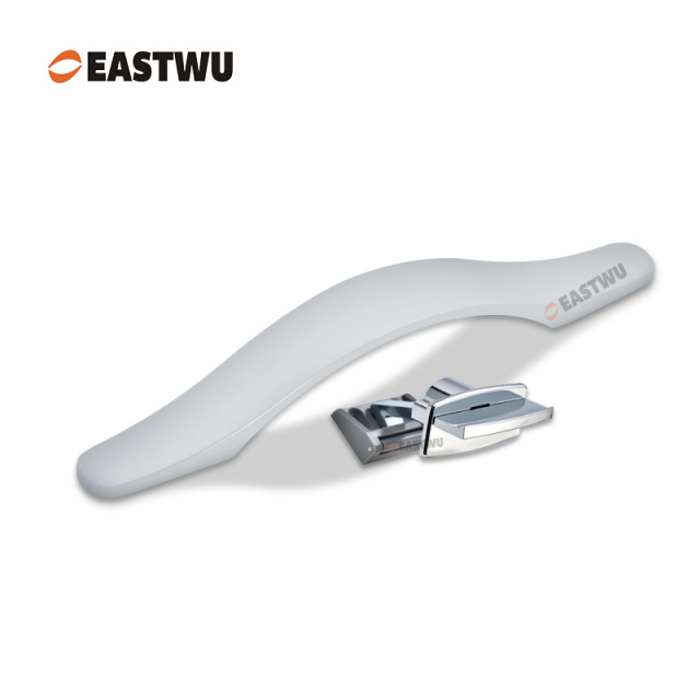 Cupboard Door Chrome Metal Handle with Metal Locking Mechanism Lever Handles and locking system for caravan motorhome and RV