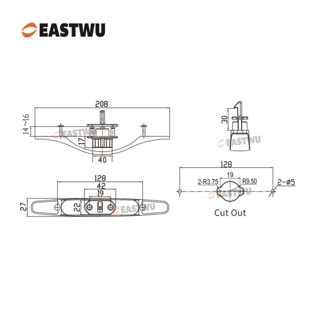 Cabinet Door Brushed Nickel Metal Handle with Metal Locking Mechanism Lever Handles and locking system for caravan motorhome and RV
