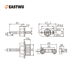 Cabinet Door Brushed Nickel Metal Handle with Plastic Locking Mechanism Lever Handles for caravan motorhome and RV