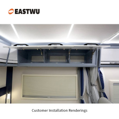 Cupboard Door Matt Black Metal Handle with Plastic Hidden Locking Mechanism Lever Handles for caravan motorhome and RV