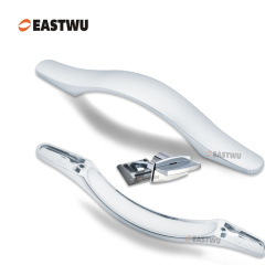 Cupboard Door Chrome Metal Handle with Metal Locking Mechanism Lever Handles and locking system for caravan motorhome and RV