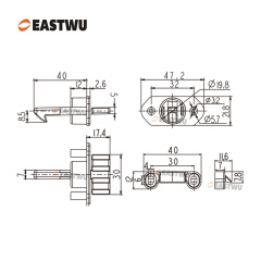 Cupboard Door Chrome Metal Handle with Plastic Hidden Locking Mechanism Lever Handles for caravan motorhome and RV