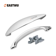 Cupboard Door Chrome Metal Handle with Plastic Hidden Locking Mechanism Lever Handles for caravan motorhome and RV