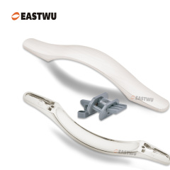 Cabinet Door Brushed Nickel Metal Handle with Plastic Locking Mechanism Lever Handles for caravan motorhome and RV