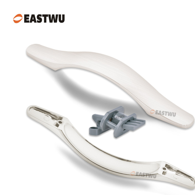 Cabinet Door Brushed Nickel Metal Handle with Plastic Locking Mechanism Lever Handles for caravan motorhome and RV