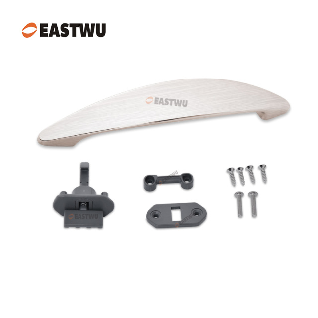 Cupboard Door Brushed Nickel Metal Handle with Plastic Hidden Locking Mechanism Lever Handles for caravan motorhome and RV