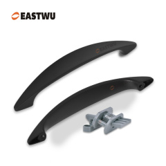 Cupboard Door Matt Black Metal Handle with Plastic Hidden Locking Mechanism Lever Handles for caravan motorhome and RV