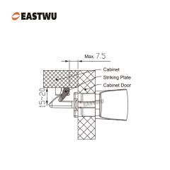 Cupboard Door Chrome Metal Handle with Plastic Locking Mechanism Lever Handles for caravan motorhome and RV