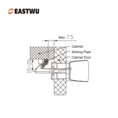 Cabinet Door Brushed Nickel Metal Handle with Plastic Locking Mechanism Lever Handles for caravan motorhome and RV