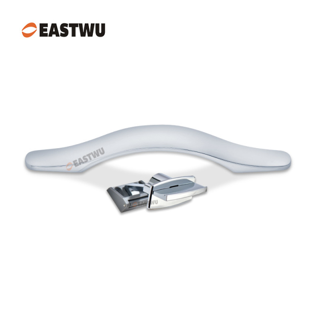 Cupboard Door Chrome Metal Handle with Metal Locking Mechanism Lever Handles and locking system for caravan motorhome and RV