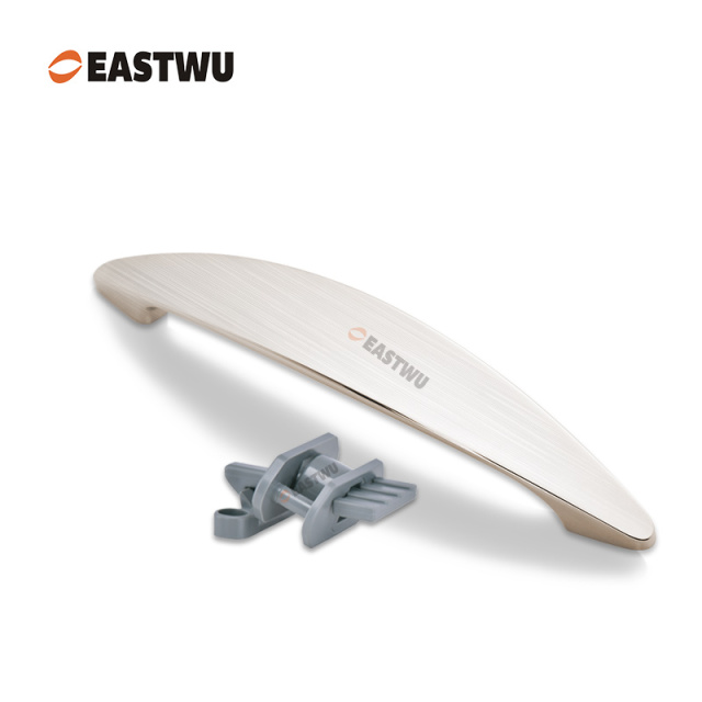 Cupboard Door Brushed Nickel Metal Handle with Plastic Hidden Locking Mechanism Lever Handles for caravan motorhome and RV