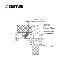 Cabinet Door Brushed Nickel Metal Handle with Metal Locking Mechanism Lever Handles and locking system for caravan motorhome and RV