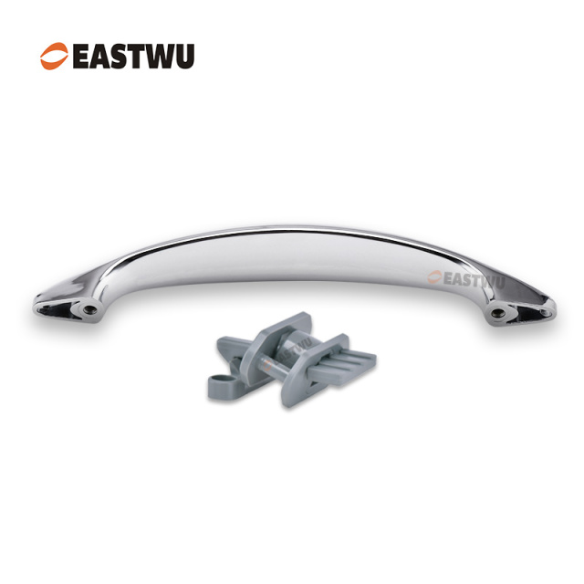 Cupboard Door Chrome Metal Handle with Plastic Hidden Locking Mechanism Lever Handles for caravan motorhome and RV