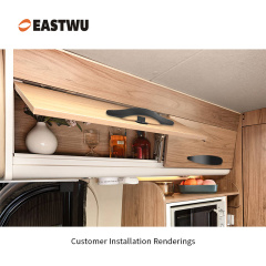 Cabinet Door Matt Black Metal Handle with Metal Locking Mechanism Lever Handles and locking system for caravan motorhome and RV