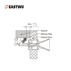 Brushed Nickel Metal Locking Mechanism Cut Out:φ19mm