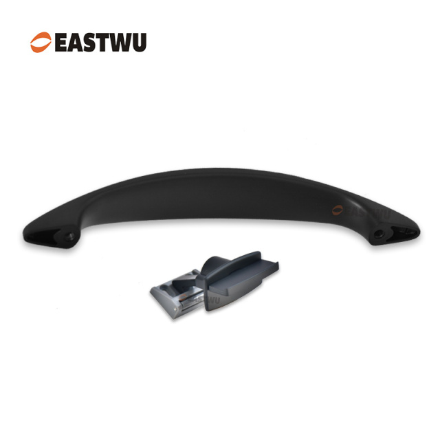 Cupboard Door Matt Black Metal Handle with Metal Hidden Locking Mechanism Lever Handles and locking system for caravan motorhome and RV