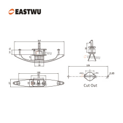 Cupboard Door Brushed Nickel Metal Handle with Metal Hidden Locking Mechanism Lever Handles and locking system for caravan motorhome and RV