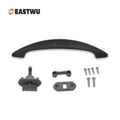 Cupboard Door Matt Black Metal Handle with Plastic Hidden Locking Mechanism Lever Handles for caravan motorhome and RV