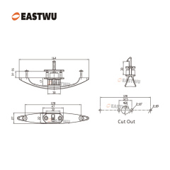 Cupboard Door Chrome Metal Handle with Plastic Hidden Locking Mechanism Lever Handles for caravan motorhome and RV