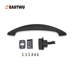 Cupboard Door Matt Black Metal Handle with Metal Hidden Locking Mechanism Lever Handles and locking system for caravan motorhome and RV