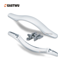 Cupboard Door Chrome Metal Handle with Plastic Locking Mechanism Lever Handles for caravan motorhome and RV