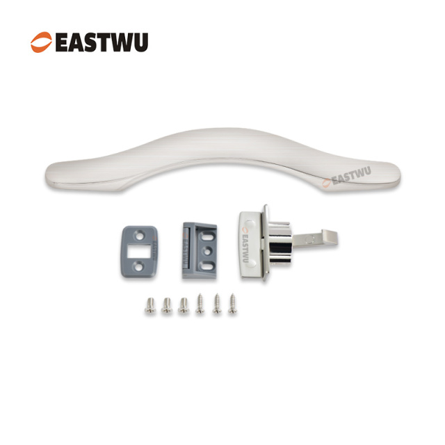 Cabinet Door Brushed Nickel Metal Handle with Metal Locking Mechanism Lever Handles and locking system for caravan motorhome and RV