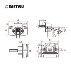Cabinet Door Matt Black Metal Handle with Metal Locking Mechanism Lever Handles and locking system for caravan motorhome and RV