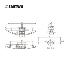 Cupboard Door Chrome Metal Handle with Metal Hidden Locking Mechanism Lever Handles and locking system for caravan motorhome and RV