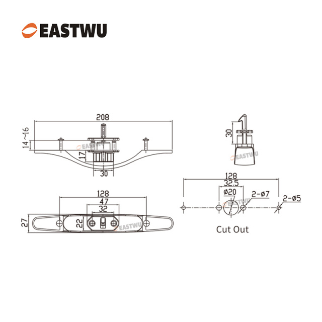 Cabinet Door Brushed Nickel Metal Handle with Plastic Locking Mechanism Lever Handles for caravan motorhome and RV