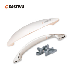 Cupboard Door Brushed Nickel Metal Handle with Plastic Hidden Locking Mechanism Lever Handles for caravan motorhome and RV