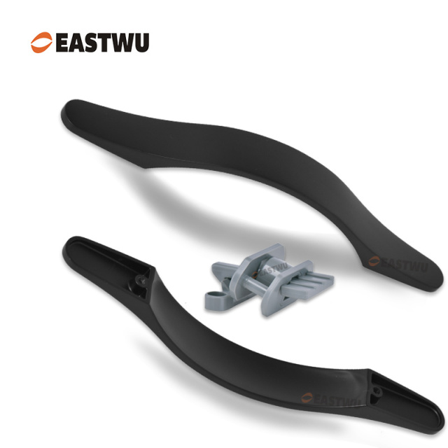 Cupboard Door Matt Black Metal Handle with Plastic Locking Mechanism Lever Handles for caravan motorhome and RV