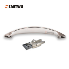 Cupboard Door Brushed Nickel Metal Handle with Metal Hidden Locking Mechanism Lever Handles and locking system for caravan motorhome and RV