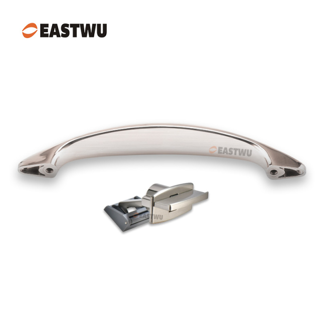 Cupboard Door Brushed Nickel Metal Handle with Metal Hidden Locking Mechanism Lever Handles and locking system for caravan motorhome and RV