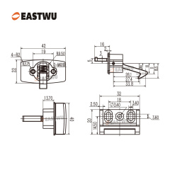 Cupboard Door Chrome Metal Handle with Metal Locking Mechanism Lever Handles and locking system for caravan motorhome and RV